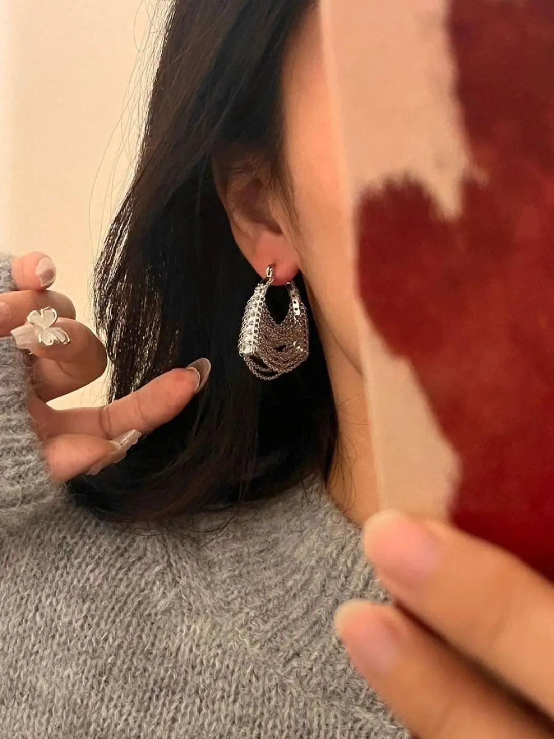 Ishhaara Silver Drape Earrings