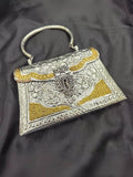 Ishhaara Silver Floral Pattern Handbag