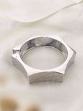 Ishhaara Silver Hexagon Stainless Steel Handcuff