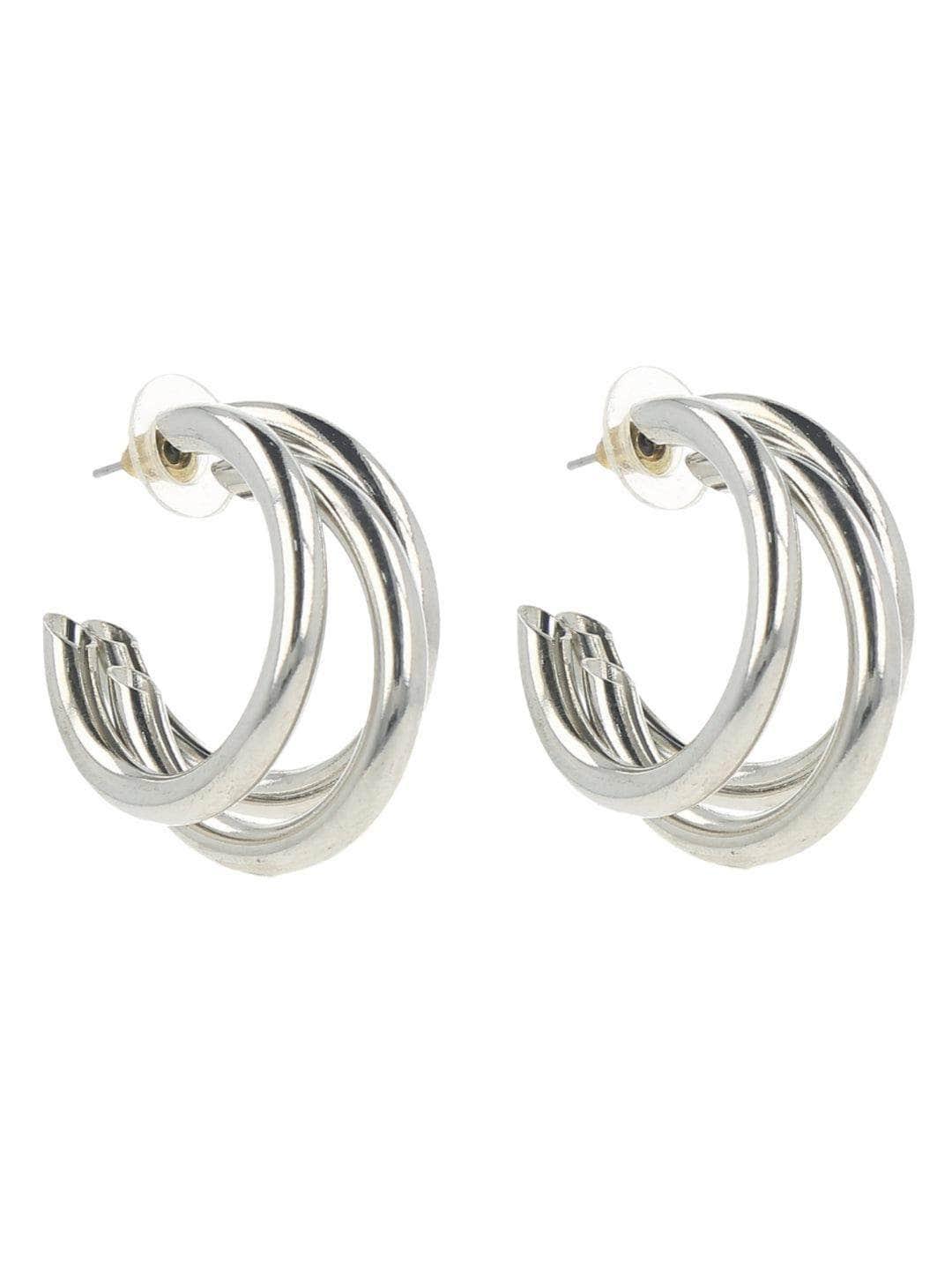Ishhaara Kusha Kapila Silver Triple Hoop Earrings