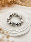 Ishhaara Silver Oval Bead Statement Bracelet