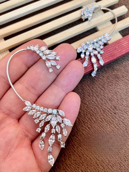 Ishhaara Silver Plated Contemporary Ear Cuff Earrings