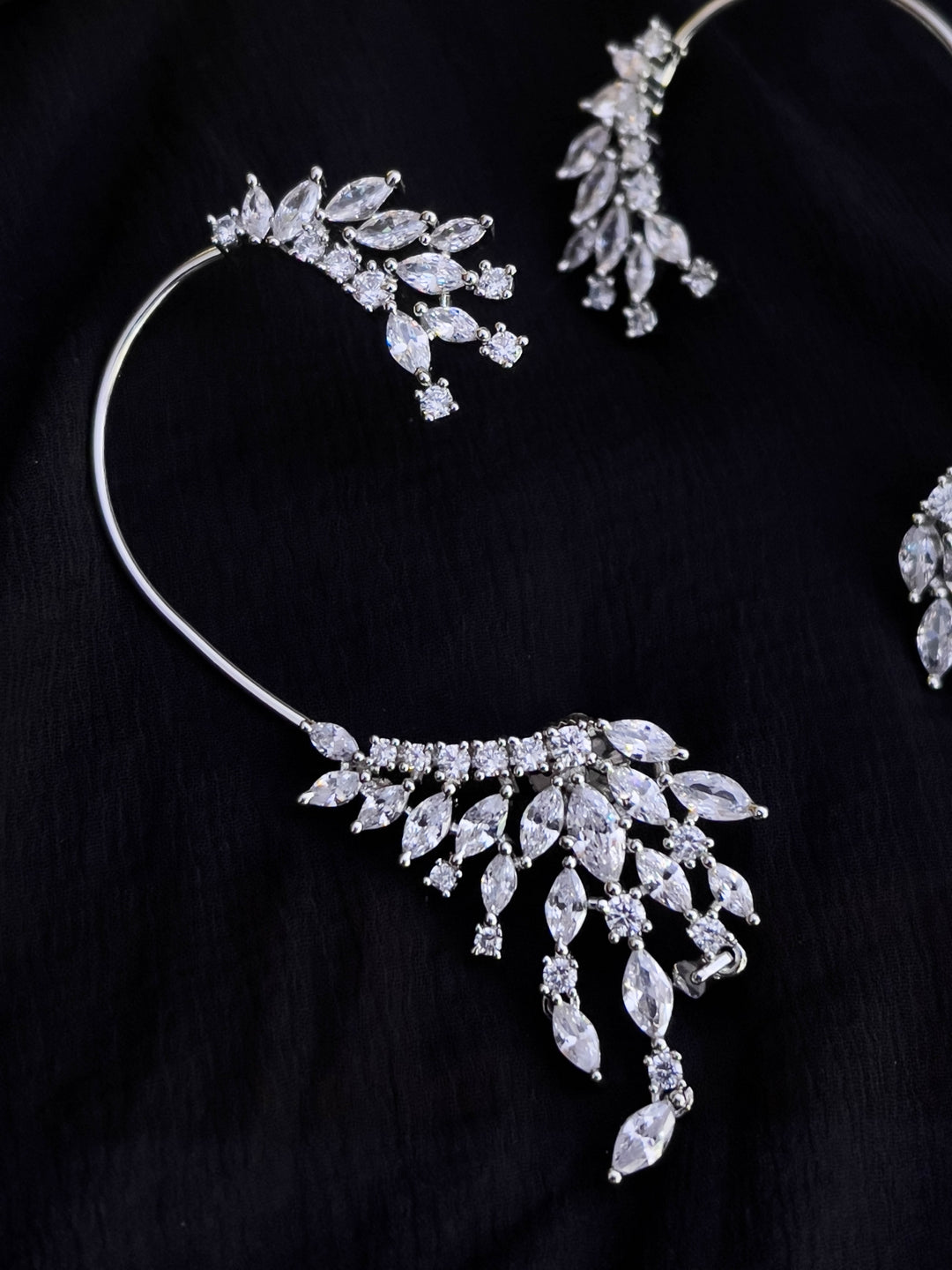 Ishhaara Silver Plated Contemporary Ear Cuff Earrings