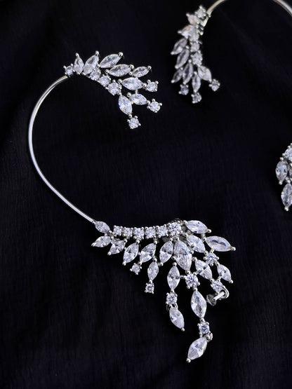 Ishhaara Silver Plated Contemporary Ear Cuff Earrings