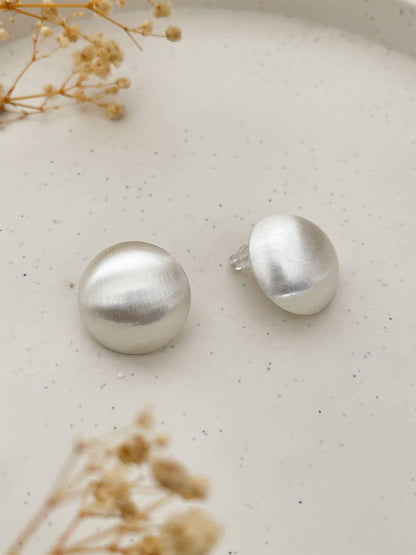 Ishhaara Silver Silver Big Dome Earrings