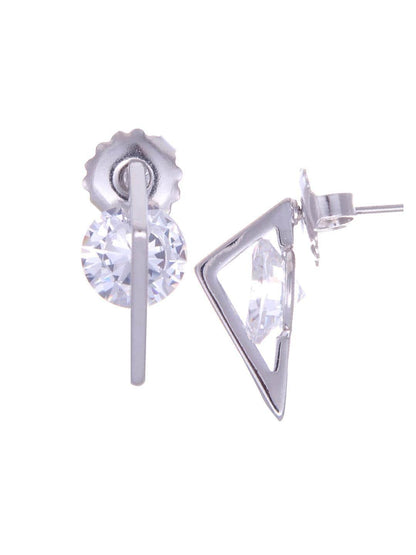 Ishhaara Solitaire Studs Silver