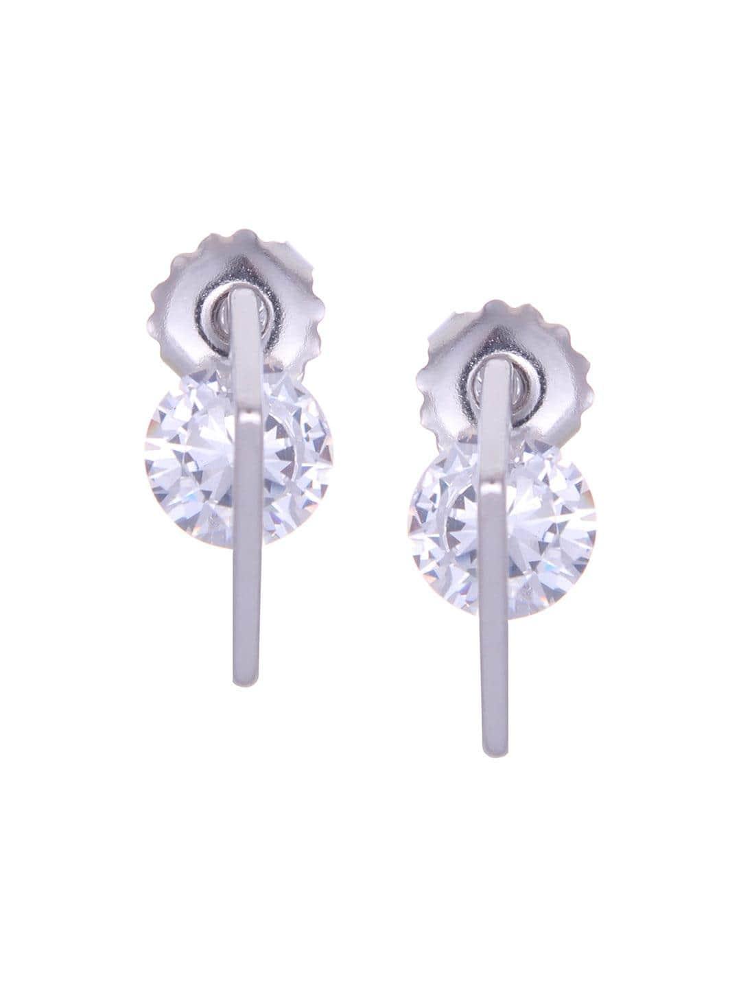 Ishhaara Solitaire Studs Silver