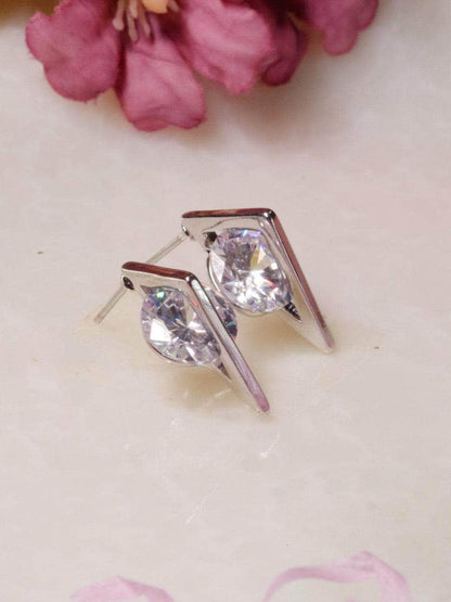 Ishhaara Solitaire Studs Silver