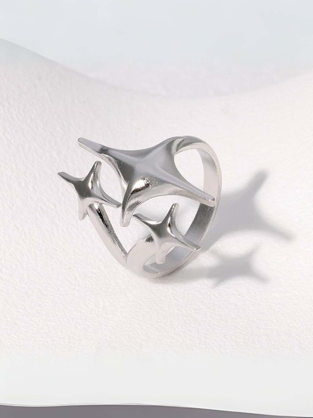 Ishhaara Silver Triple Star Ring