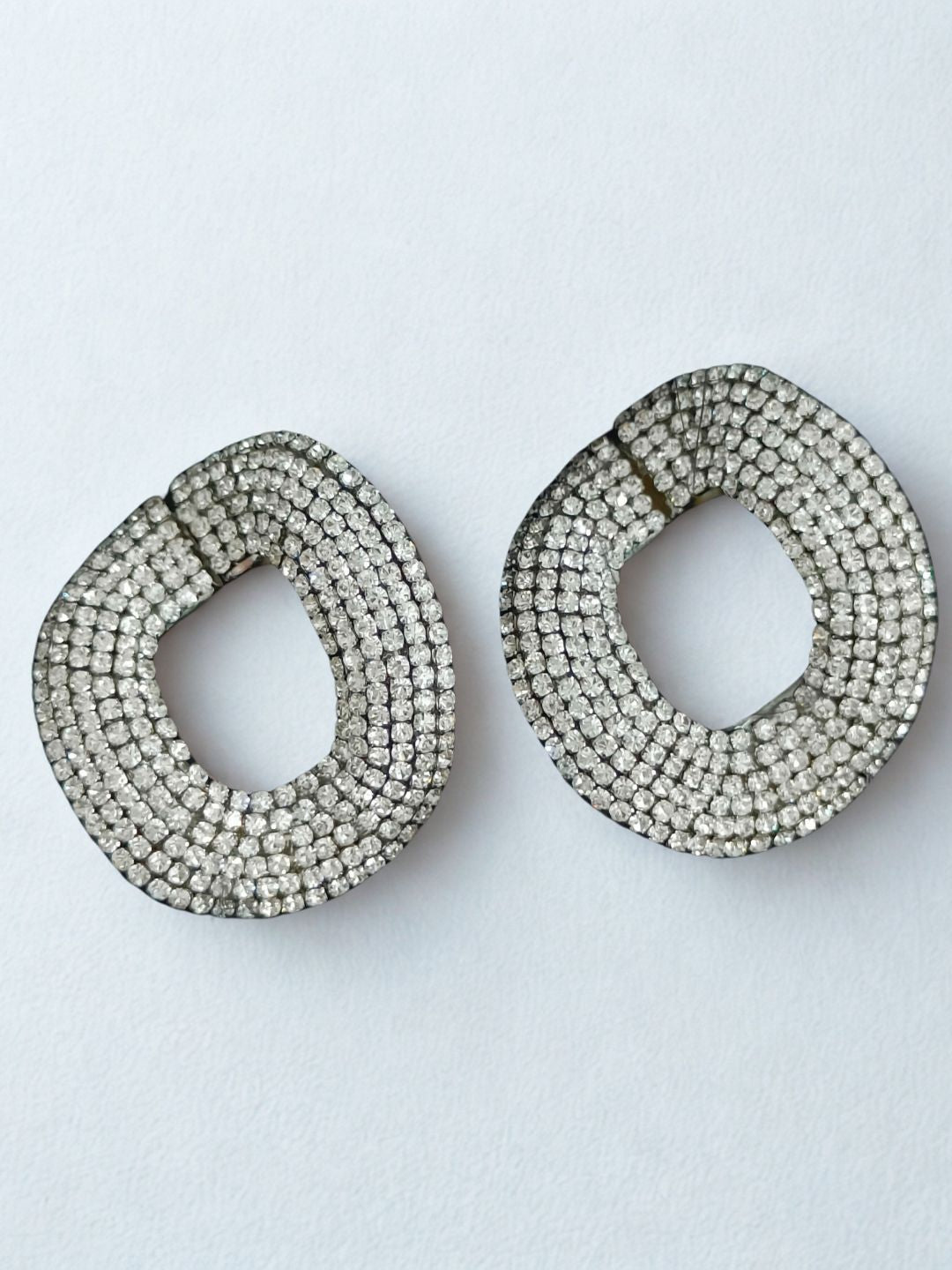 Ishhaara Silver Zircon Link Earrings