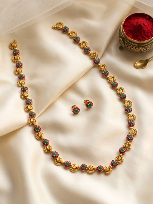 Ishhaara Simple Chakra Flower Haram Necklace