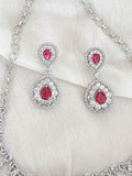 Ishhaara Single Layer Ruby and AD Necklace
