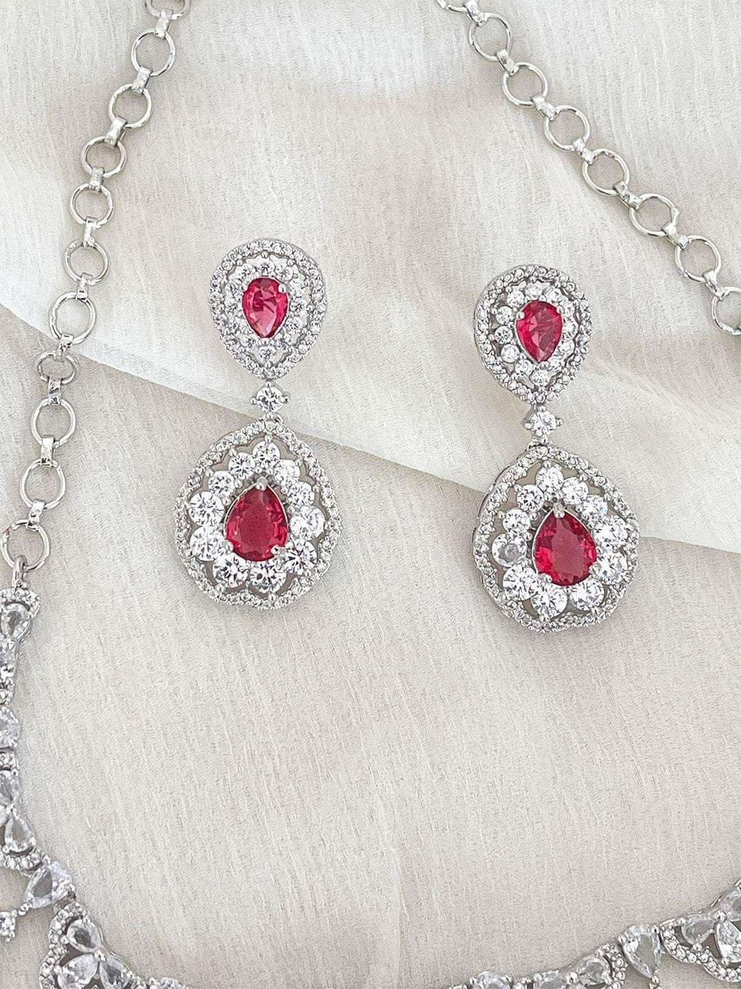 Ishhaara Single Layer Ruby And Ad Necklace