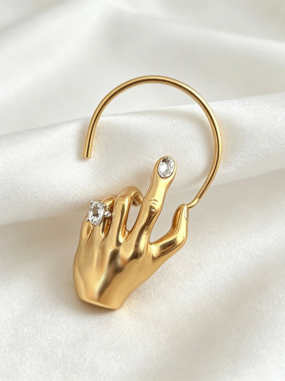 Ishhaara Single Sided Hand Shaped Earcuff Earrings