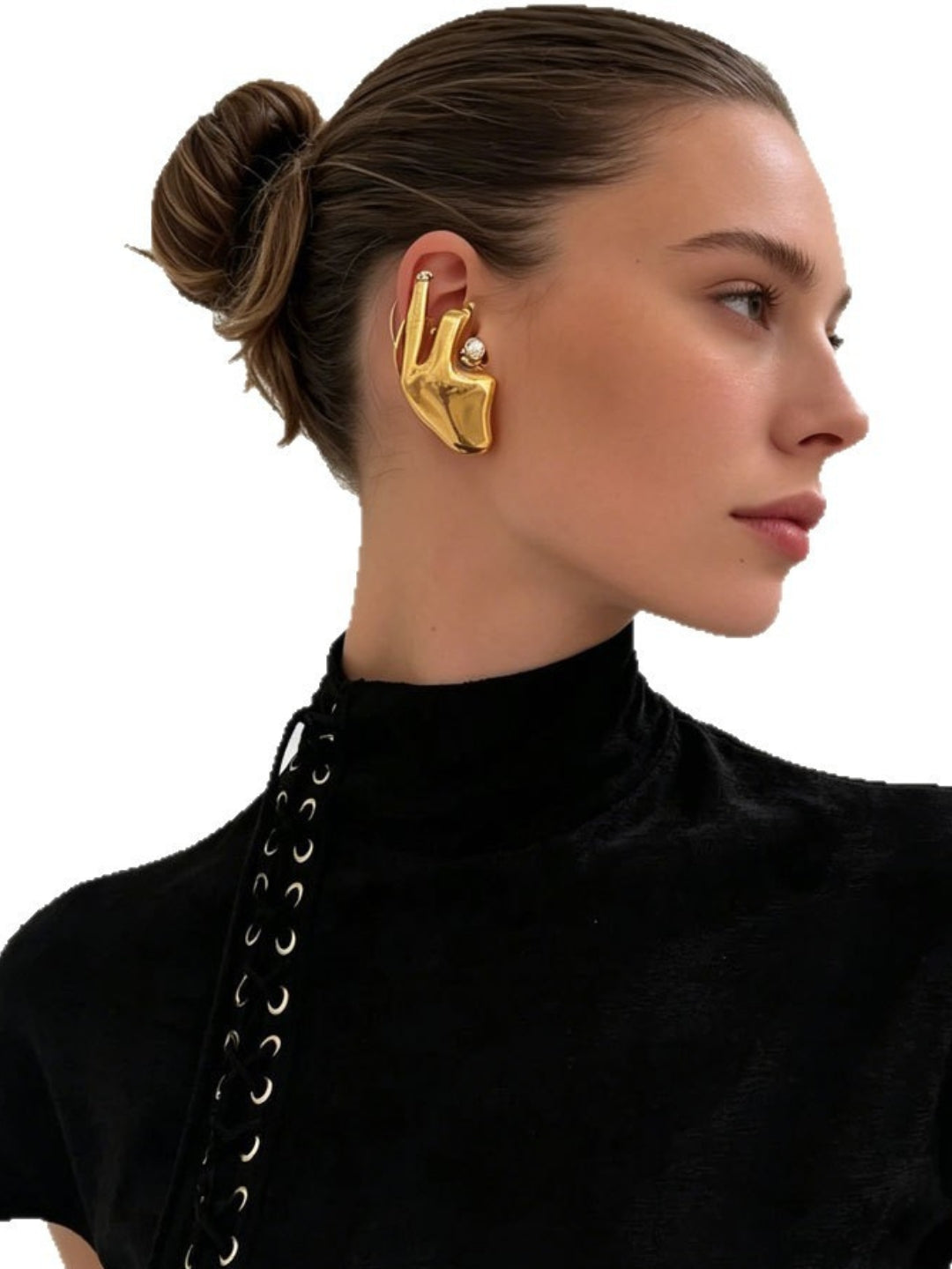Ishhaara Single Sided Hand Shaped Earcuff Earrings