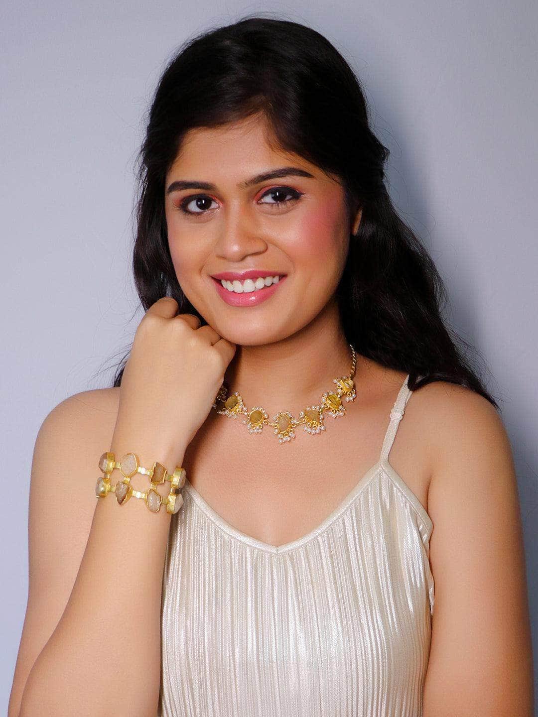 Ishhaara Smoky Quartz Choker And Handcuff Set