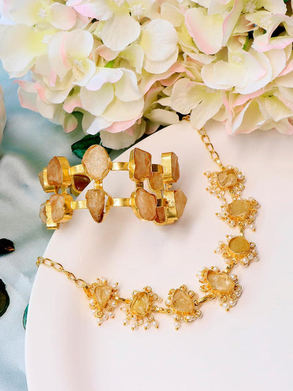 Ishhaara Smoky Quartz Choker And Handcuff Set