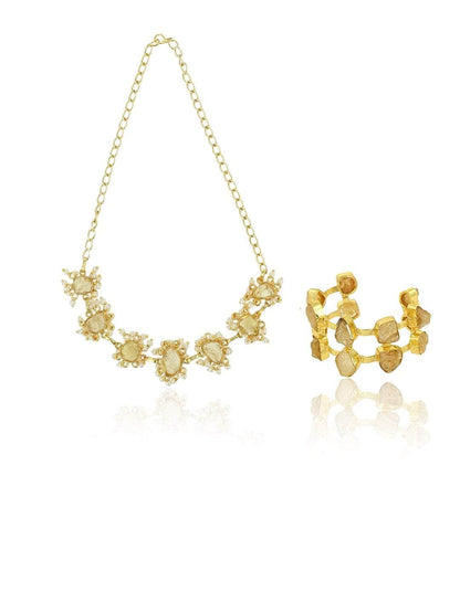 Ishhaara Smoky Quartz Choker And Handcuff Set