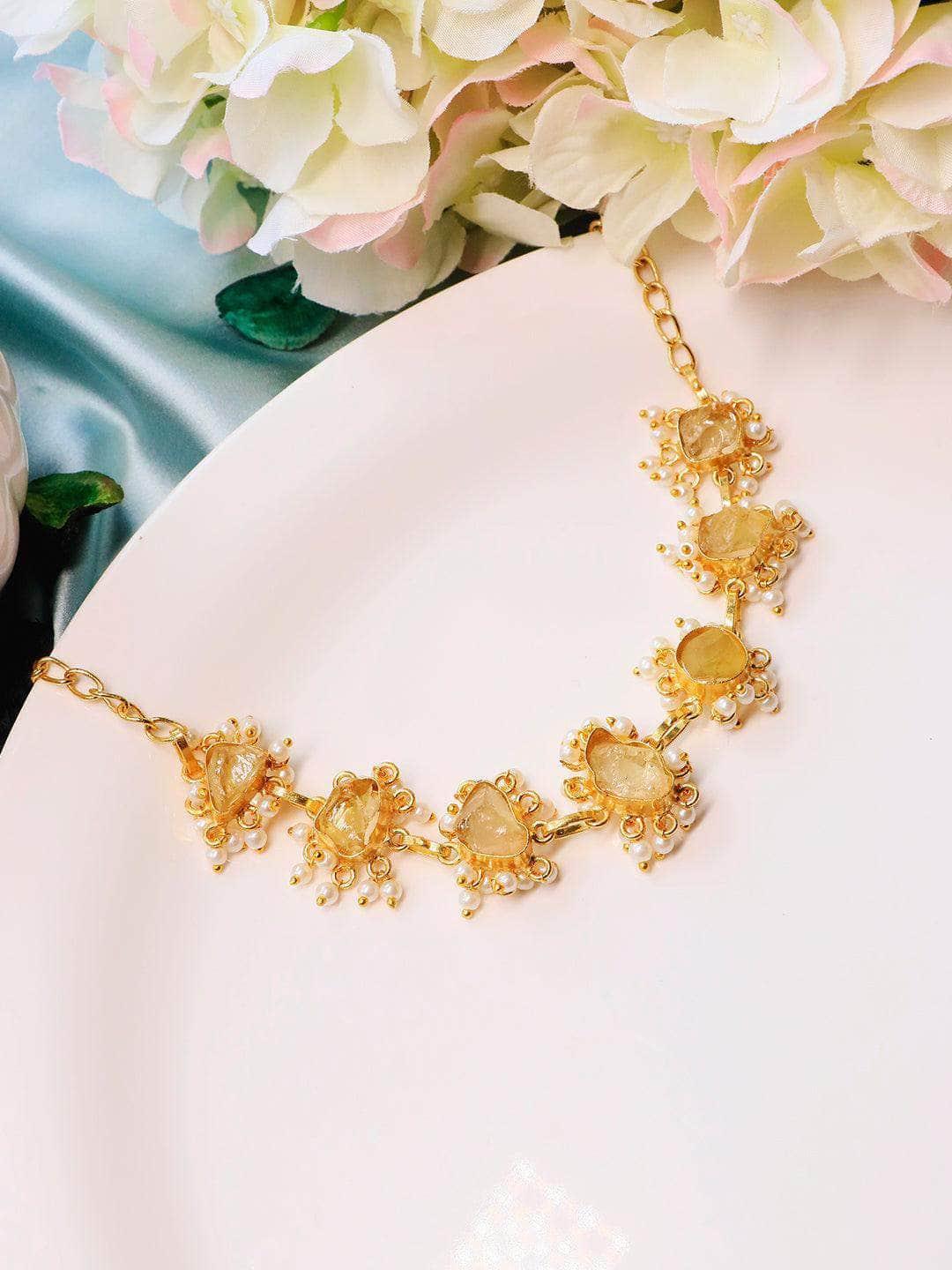 Ishhaara Smoky Quartz Choker Ivory