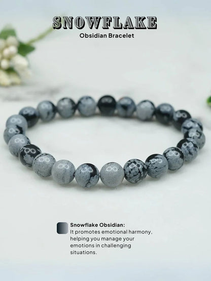 Ishhaara Snowflake Obsidian Bracelet