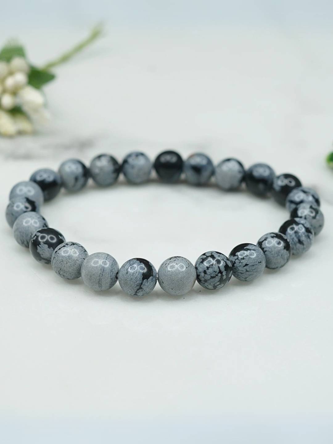 Ishhaara Snowflake Obsidian Bracelet