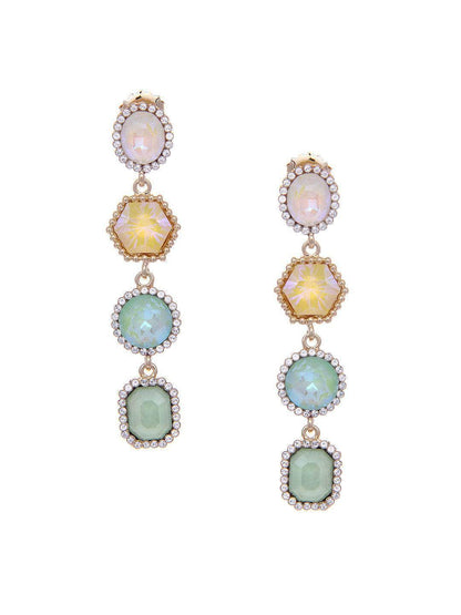 Ishhaara Sonakshi Sinha In Geometric 4 Tiered Earrings Pink
