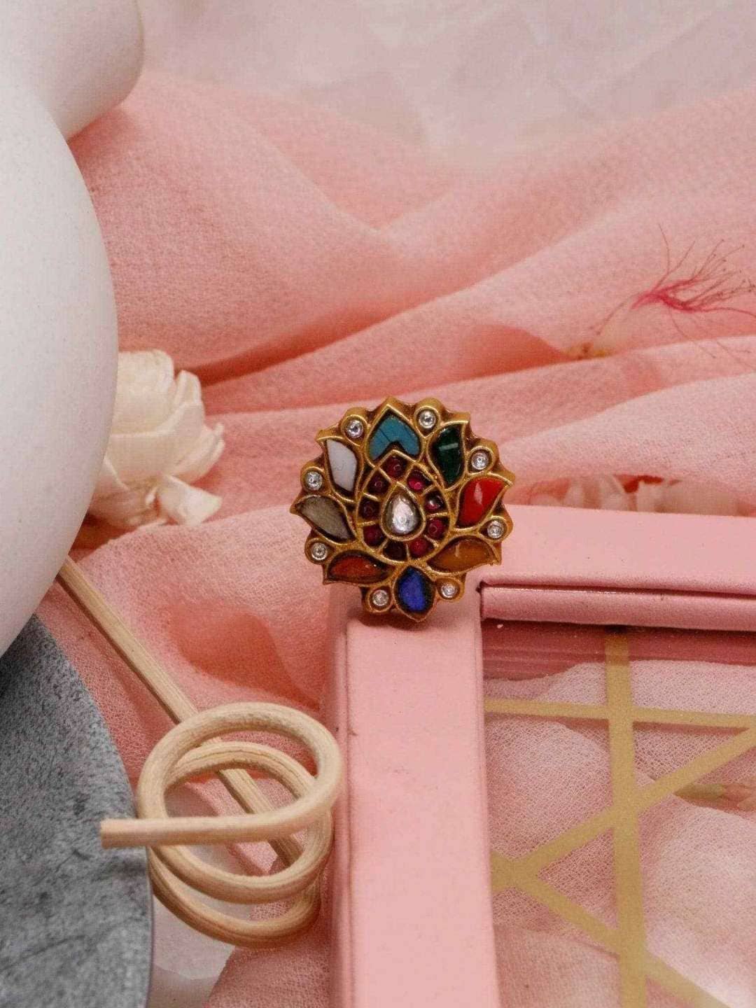 Ishhaara Sonali Bendre In Multi Color Lotus Ring