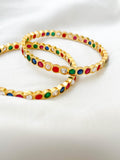 Ishhaara South Indian Style Navarathna Stone Bangles