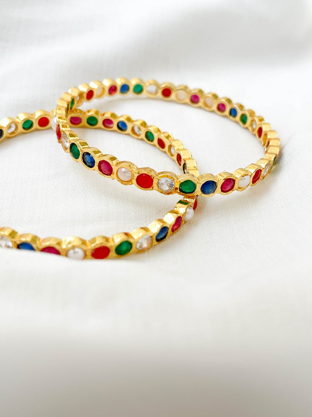 Ishhaara South Indian Style Navarathna Stone Bangles