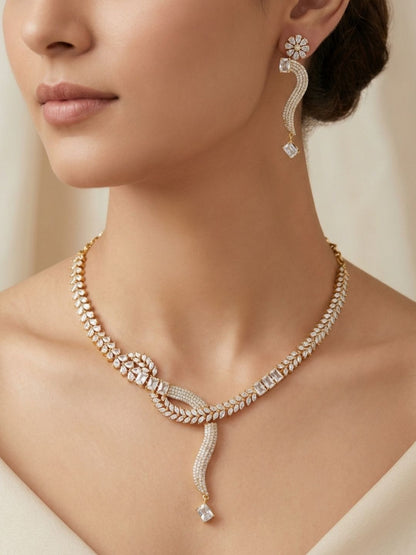 Ishhaara Sparkling Cubic Zirconia Necklace