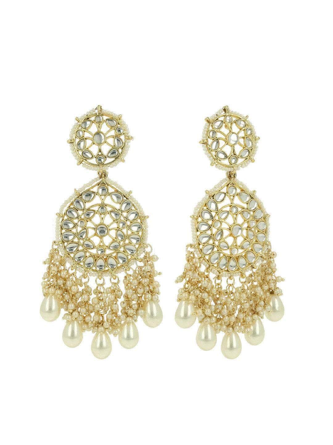 Ishhaara Sreenithi In Kundan Chandbali And Pearls Earrings