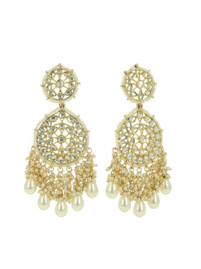 Ishhaara Sreenithi In Kundan Chandbali And Pearls Earrings