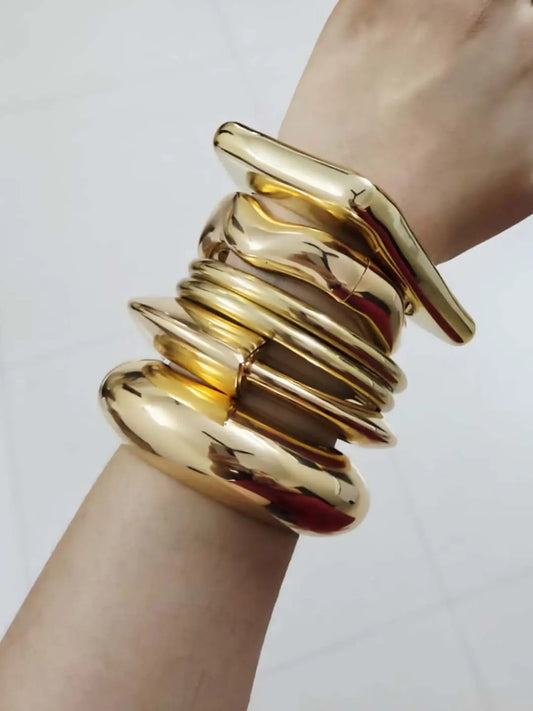 Ishhaara Stack Of Vintage Wide Cuff Bangles