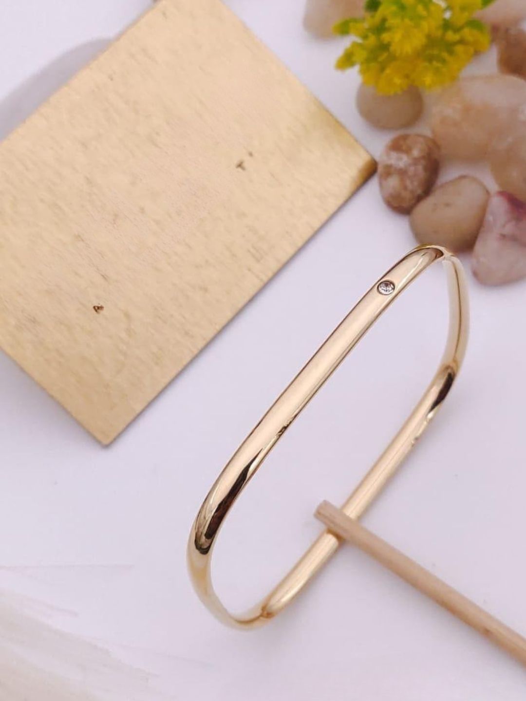 Ishhaara Stainless Steel Square Bracelet