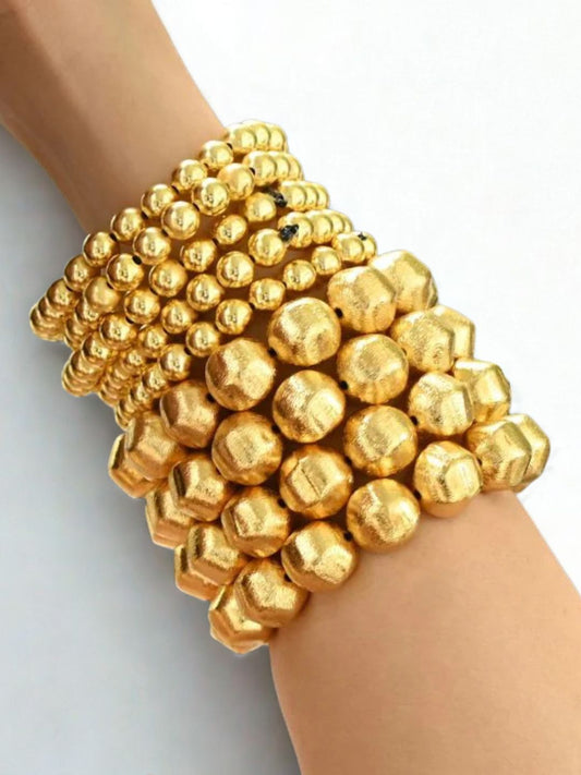 Ishhaara Stainless Steel Stack Of Nine Bracelets