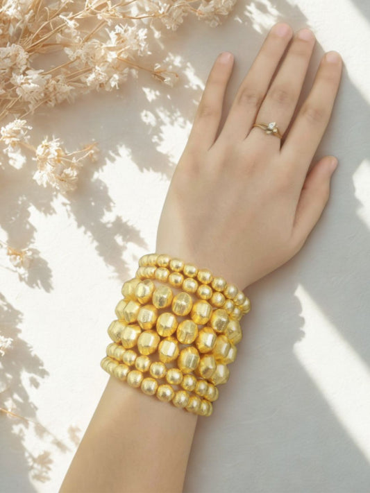 Ishhaara Stainless Steel Stack Of Seven Bracelets