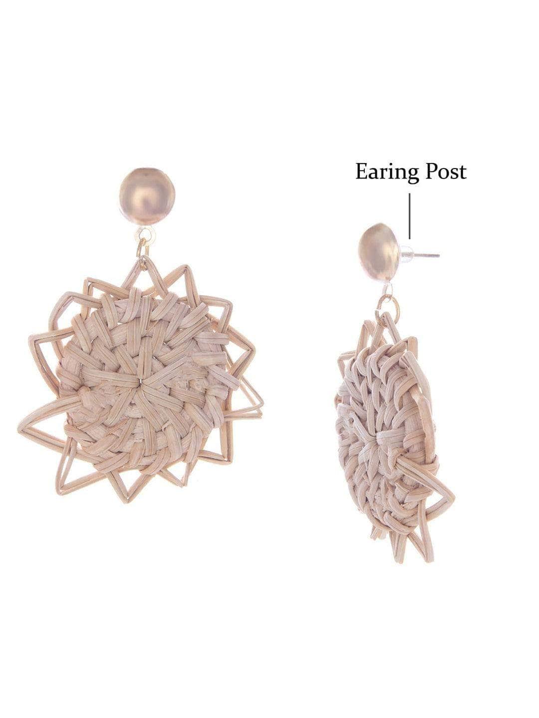 Ishhaara Star Bamboo Earrings Beige
