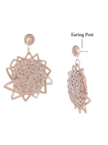 Ishhaara Star Bamboo Earrings Beige
