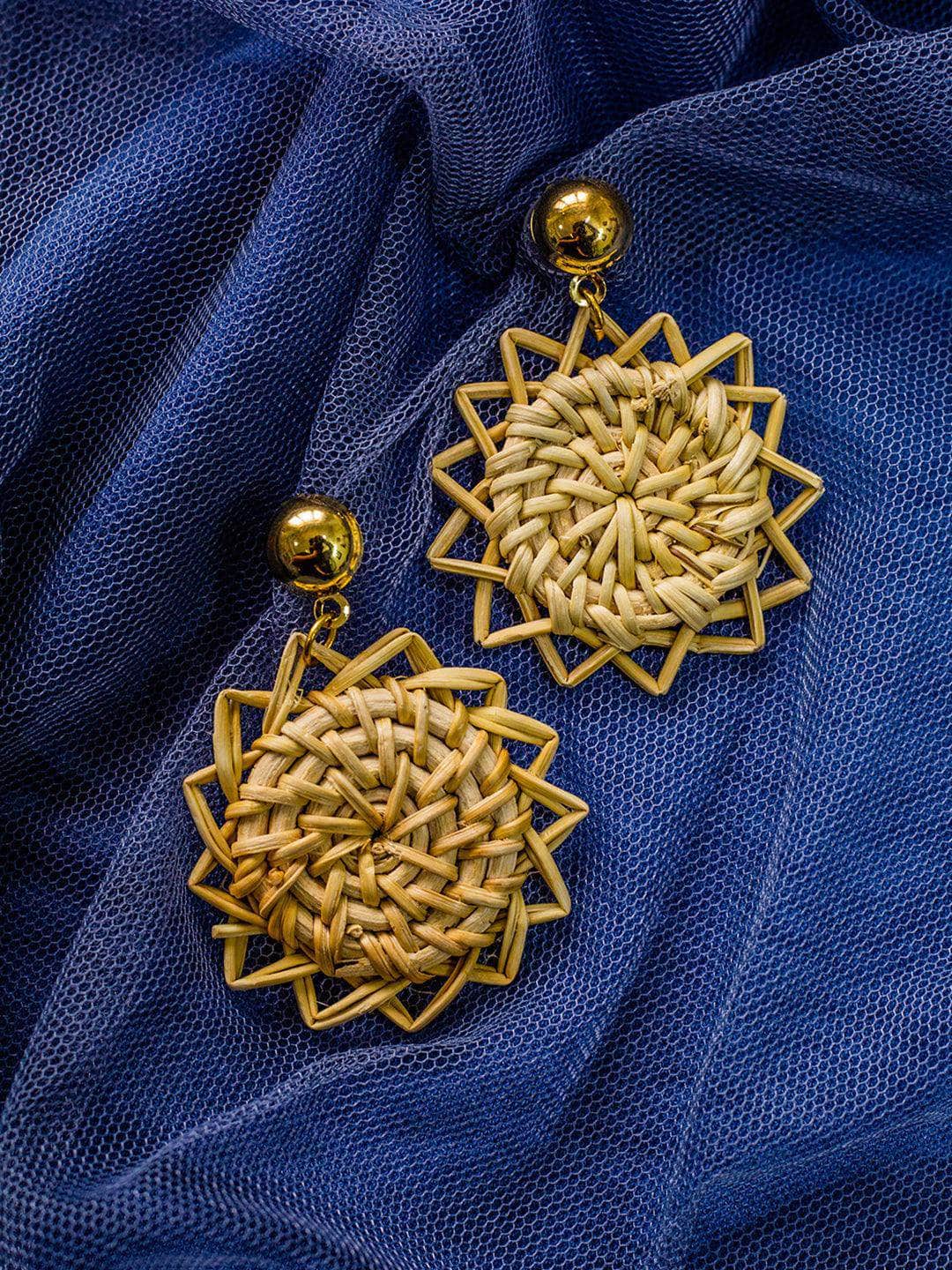 Ishhaara Star Bamboo Earrings - Beige