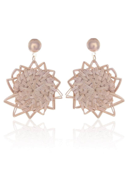 Ishhaara Star Bamboo Earrings Beige
