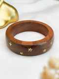 Ishhaara Star Embossed Wooden Bangle