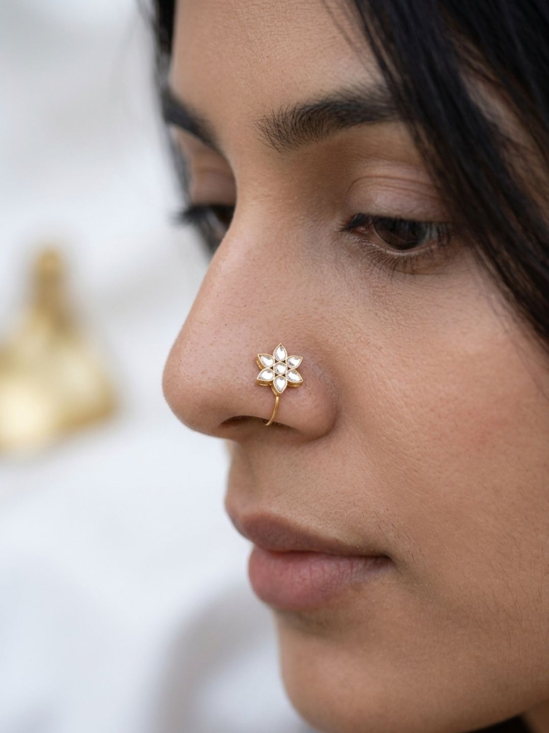 Ishhaara Star Shaped Kundan Studded Nath