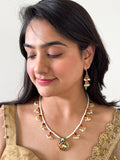 Ishhaara Star Shaped Pendant Studded Kundan Jadau Necklace Set