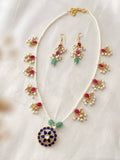 Ishhaara Star Shaped Pendant Studded Kundan Jadau Necklace Set