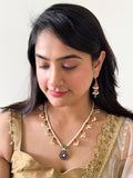 Ishhaara Star Shaped Pendant Studded Kundan Jadau Necklace Set