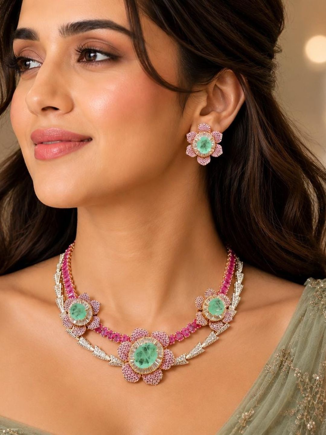 Ishhaara Statement Cocktail Choker Necklace