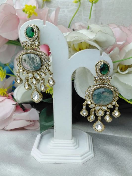 Ishhaara Statement Doublet Stone Earrings
