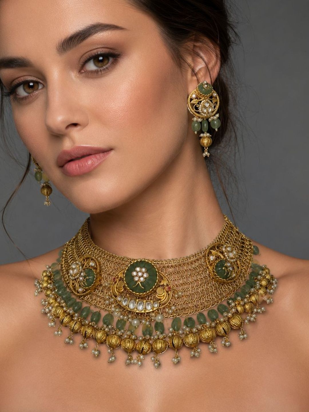 Ishhaara Statement Fushion Bridal Choker Necklace