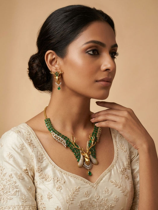 Ishhaara Statement Gemstone Studded Necklace