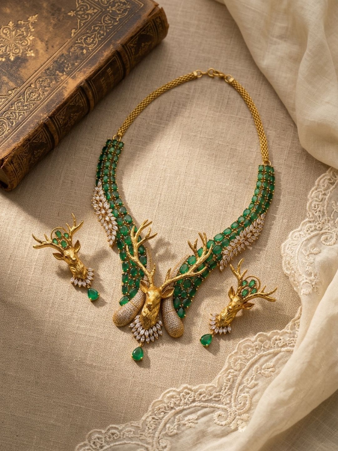 Ishhaara Statement Gemstone Studded Necklace